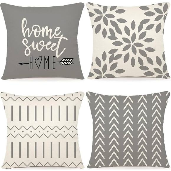 Ycoll Pillow Covers 18X18 Set Of 4, Modern Sofa Throw Pillow Cover, new nev used - Picture 1 of 1